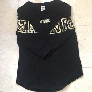 PINK Sparkly Black T-shirt
